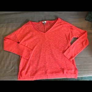 V-neck Long Sleeve Off the Shoulder Pullover